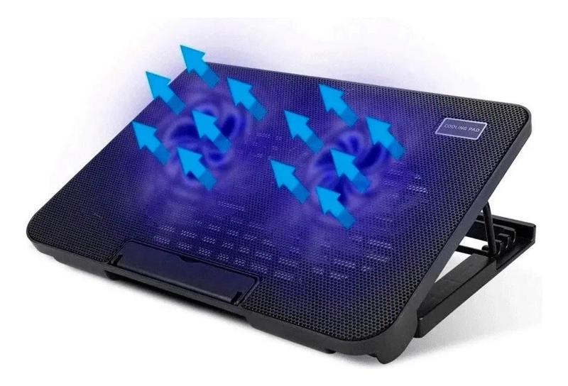 BASE ENFRIADORA PARA NOTEBOOK CON VENTILADORES Y USB - 1
