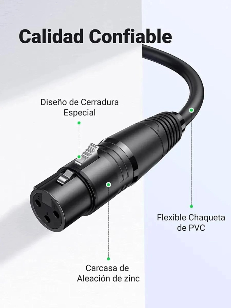CABLE DE MICROFONO XLR MACHO A HEMBRA 6 METROS PARA AUDIO - 2