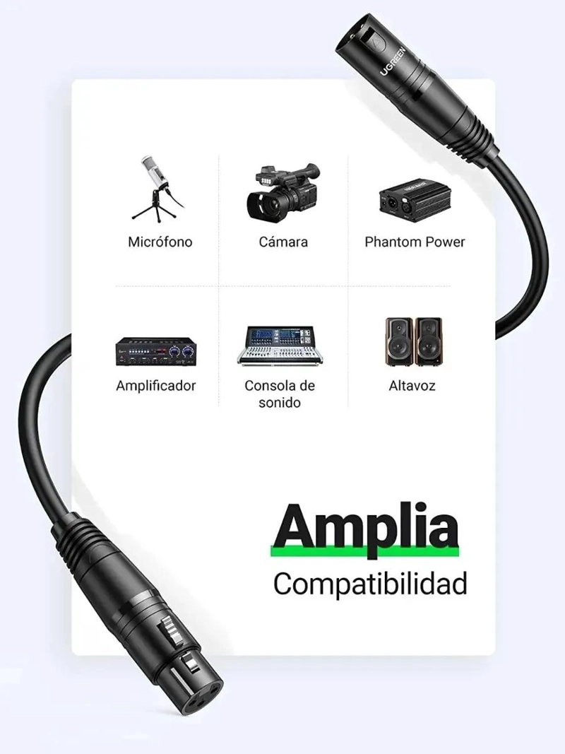 CABLE DE MICROFONO XLR MACHO A HEMBRA 6 METROS PARA AUDIO - 4