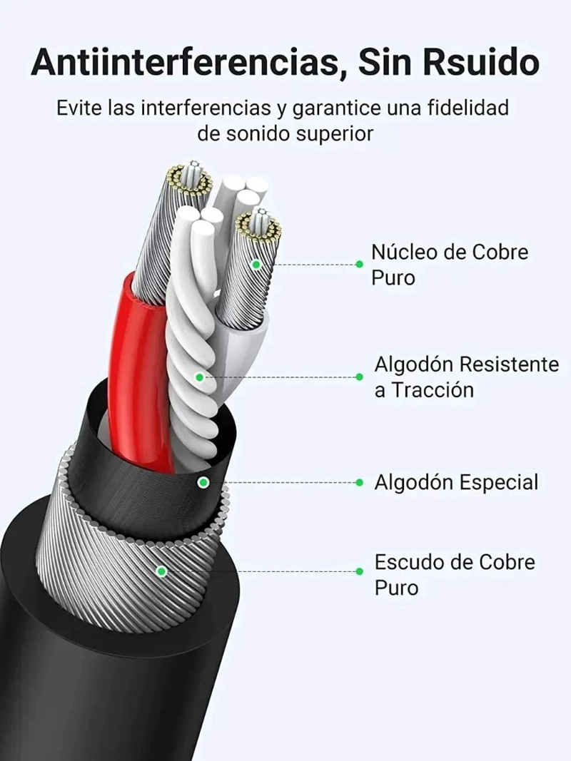 CABLE DE MICROFONO XLR MACHO A HEMBRA 6 METROS PARA AUDIO - 6