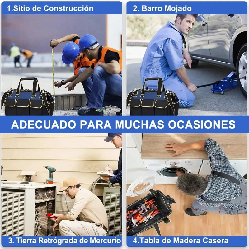 MOCHILA IMPERMEABLE PARA HERRAMIENTAS CON MULTIPLES BOLSILLOS - 5