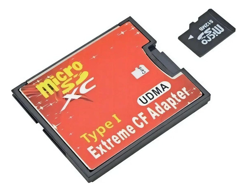 ADAPTADOR DE MEMORIAS MICRO SD A CF COMPACT FLASH TIPO I COLOR ROJO - 3