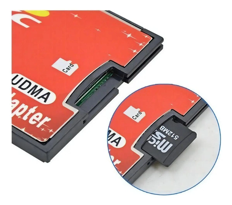 ADAPTADOR DE MEMORIAS MICRO SD A CF COMPACT FLASH TIPO I COLOR ROJO - 4