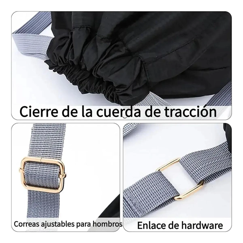 MOCHILA DE GIMNASIO IMPERMEABLE CON CORDON AJUSTABLE - 4