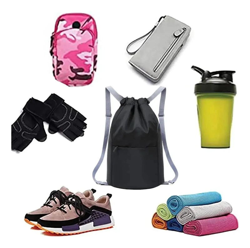 MOCHILA DE GIMNASIO IMPERMEABLE CON CORDON AJUSTABLE - 8