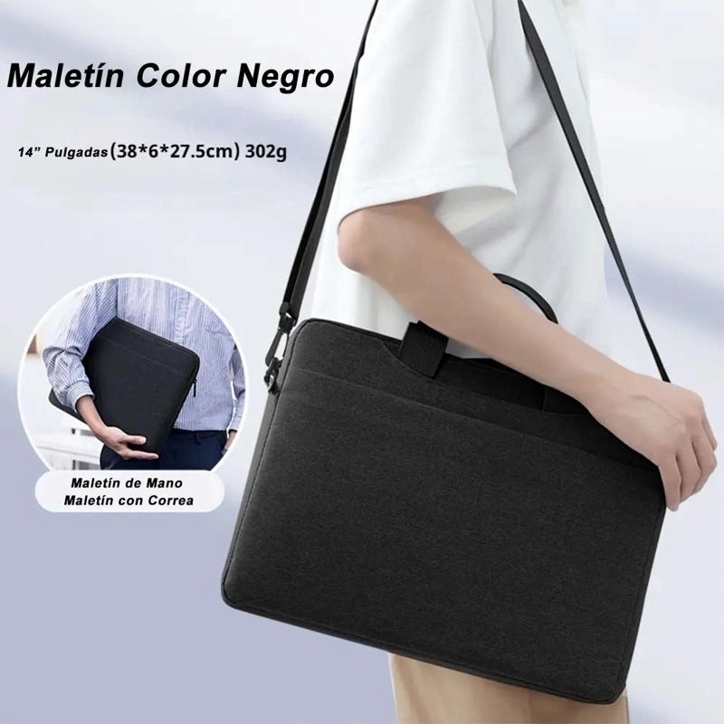 FUNDA ACOLCHADA PARA NOTEBOOK DE 14.2 PULGADAS CON DISEÑO ELEGANTE - 4