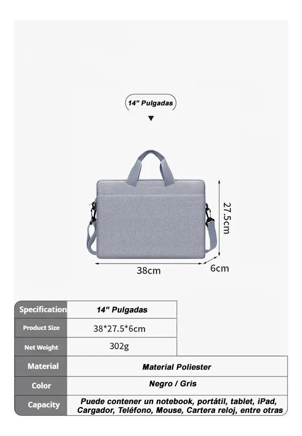 FUNDA ACOLCHADA PARA NOTEBOOK DE 14.2 PULGADAS CON DISEÑO ELEGANTE - 7
