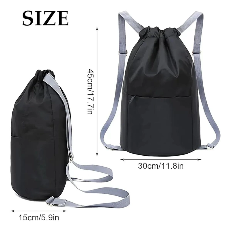 MOCHILA DE GIMNASIO IMPERMEABLE CON CORDON AJUSTABLE - 2