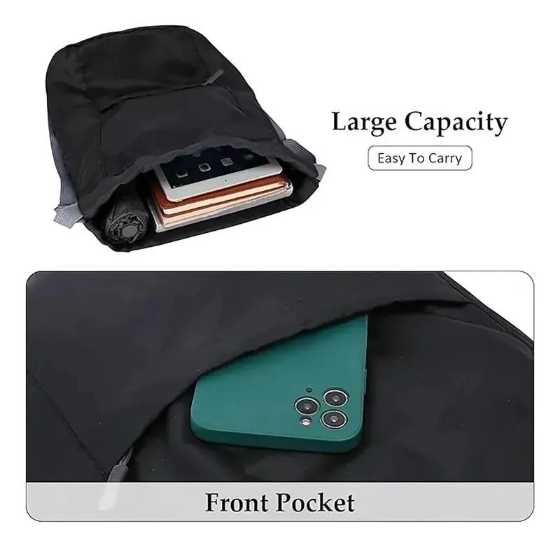 MOCHILA DE GIMNASIO IMPERMEABLE CON CORDON AJUSTABLE - 5