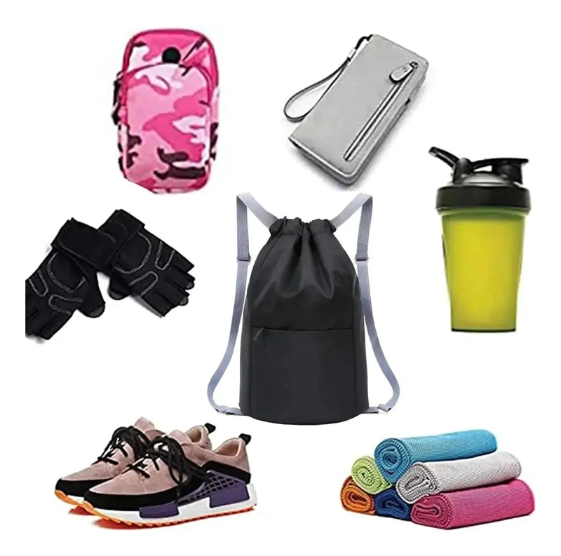 MOCHILA DE GIMNASIO IMPERMEABLE CON CORDON AJUSTABLE - 8