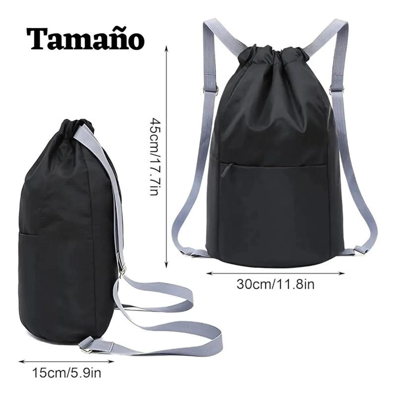 MOCHILA DEPORTIVA IMPERMEABLE CON CORDON Y GRAN CAPACIDAD - 2