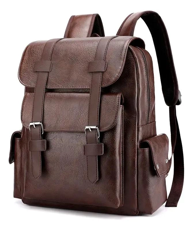 MOCHILA DE CUERO IMPERMEABLE PARA PORTATIL UNISEXO - 1