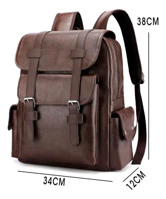 MOCHILA DE CUERO IMPERMEABLE PARA PORTATIL UNISEXO - 2