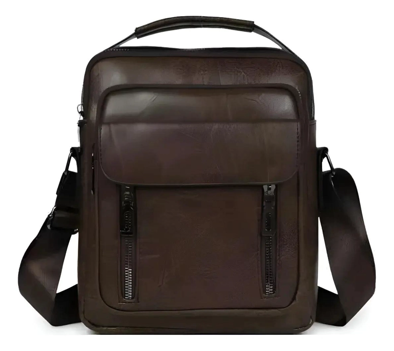 BOLSO BANDOLERA ECO CUERO ELEGANTE Y FUNCIONAL PARA HOMBRE - 1