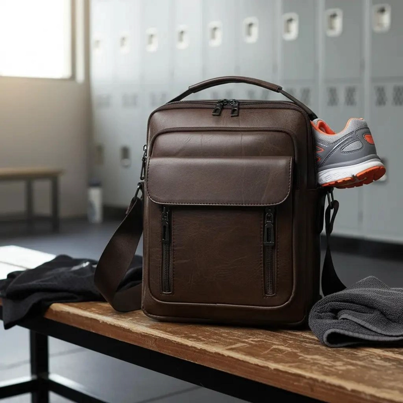 BOLSO BANDOLERA ECO CUERO ELEGANTE Y FUNCIONAL PARA HOMBRE - 2