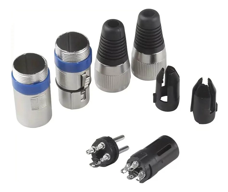 SET DE 5 CONECTORES XLR MACHO Y HEMBRA PARA MICROFONO - 2