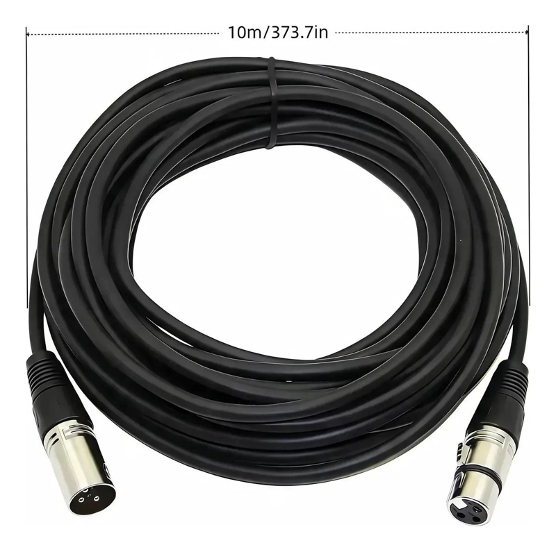 CABLE DE MICROFONO XLR A XLR DE 10 METROS PARA AUDIO PROFESIONAL - 1