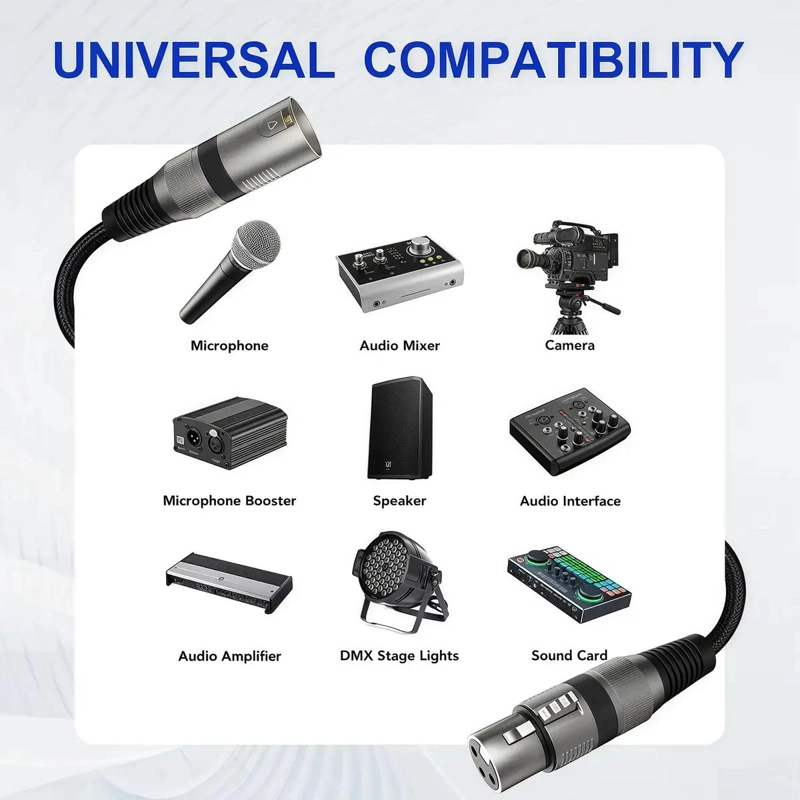 CABLE DE MICROFONO XLR A XLR DE 10 METROS PARA AUDIO PROFESIONAL - 6