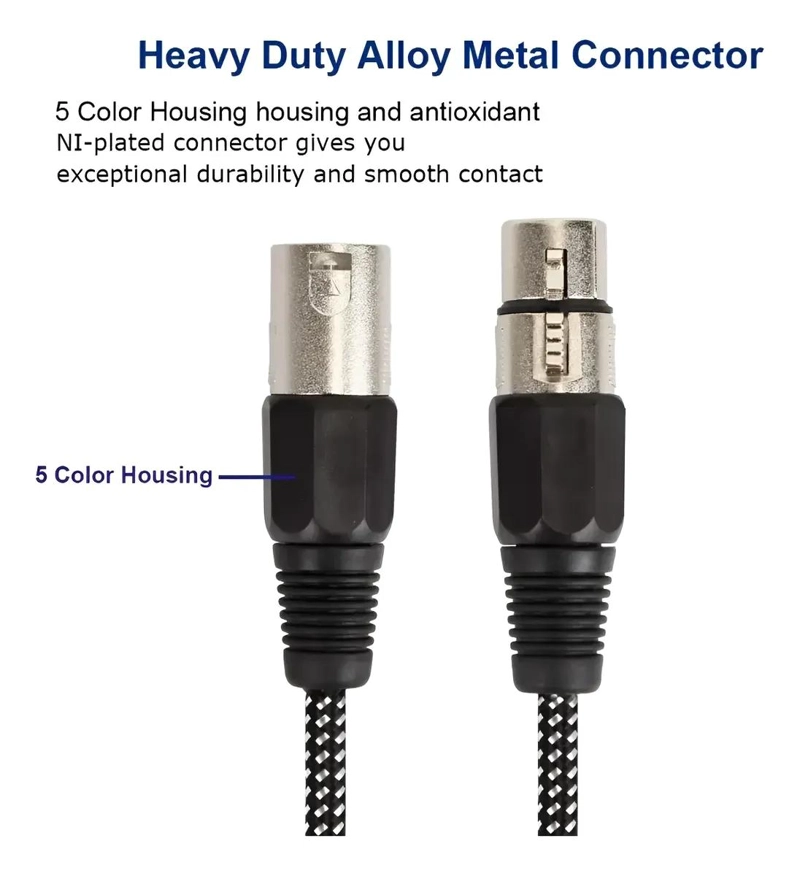 CONECTORES XLR MACHO Y HEMBRA PARA AUDIO Y MICROFONO - 4