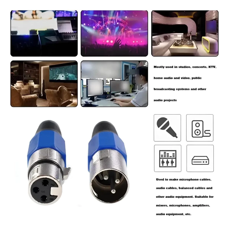 CONECTORES XLR MACHO Y HEMBRA PARA AUDIO Y MICROFONO - 5