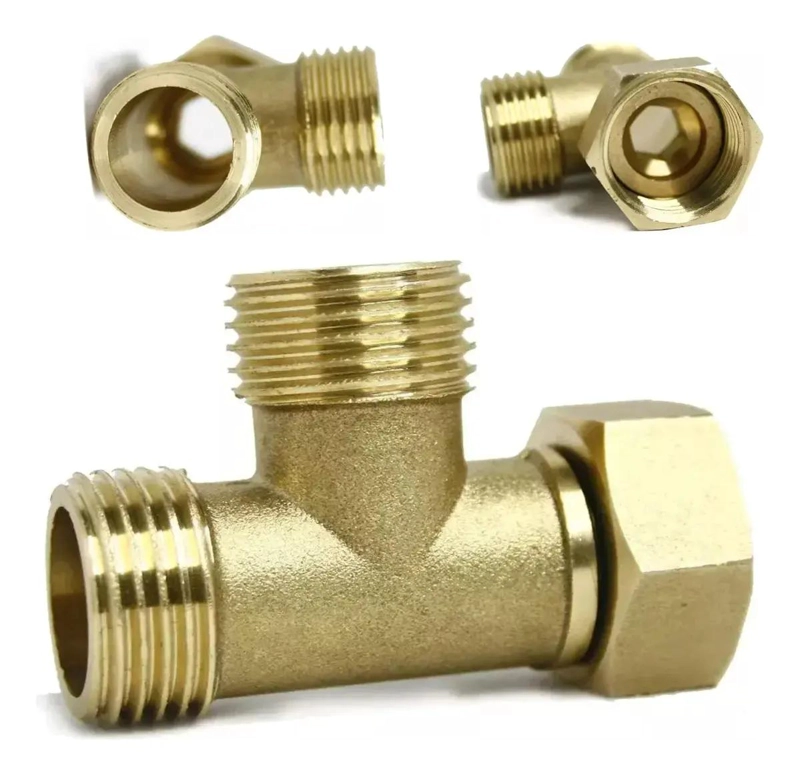 CONECTOR TIPO T MACHO HEMBRA PARA AGUA Y GAS 1/2 PULGADA - 1
