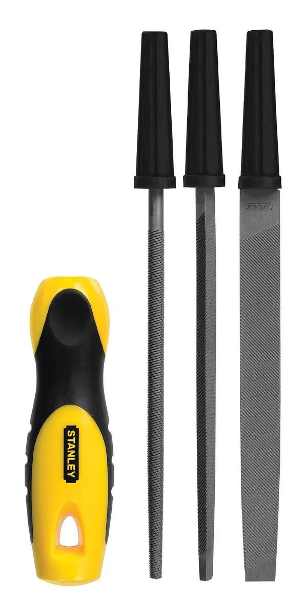 SET DE 4 LIMAS PARA METAL CON MANGO ERGONOMICO - 1