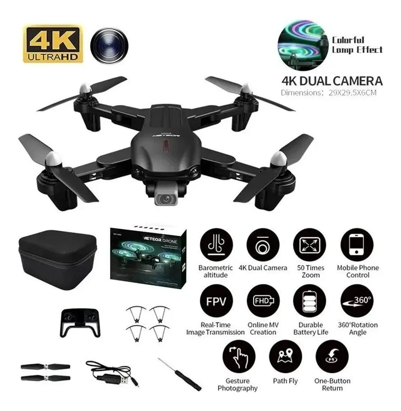 DRON PLEGABLE CON CAMARA DUAL 1080P Y CONECTIVIDAD WIFI - 1