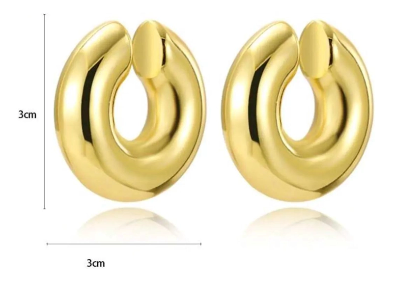 AROS EAR CUFF 4 PIEZAS EN ACERO INOXIDABLE PLATEADO Y GRIS - 4