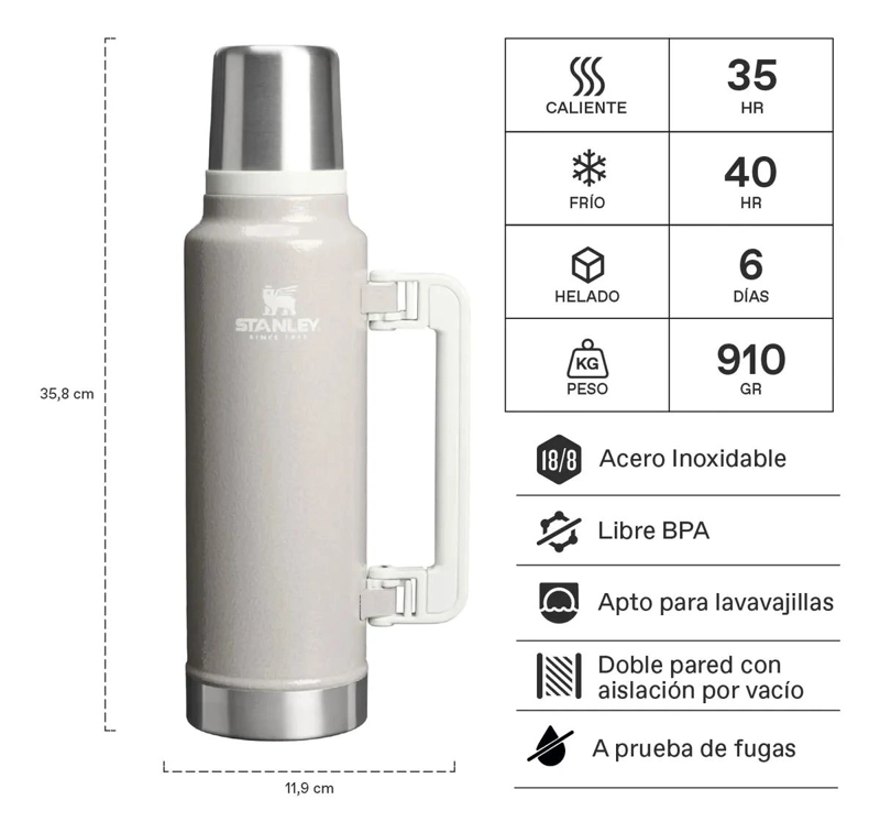 TERMO DE ACERO INOXIDABLE 1.4 LITROS COLOR GRIS - 2