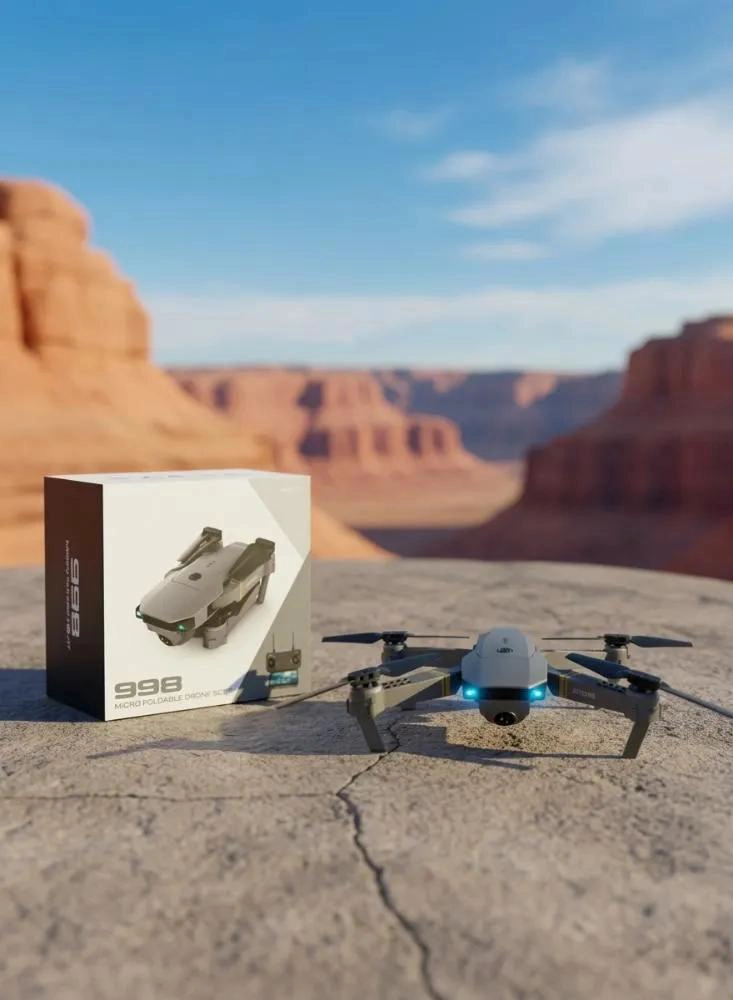 DRON AE REO PLEGABLE CON CAMARA DUAL 4K Y CONTROL REMOTO - 9