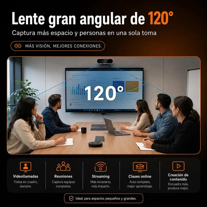 CAMARA WEB 4K FULL HD CON MICROFONO PARA VIDEOCONFERENCIAS - 5