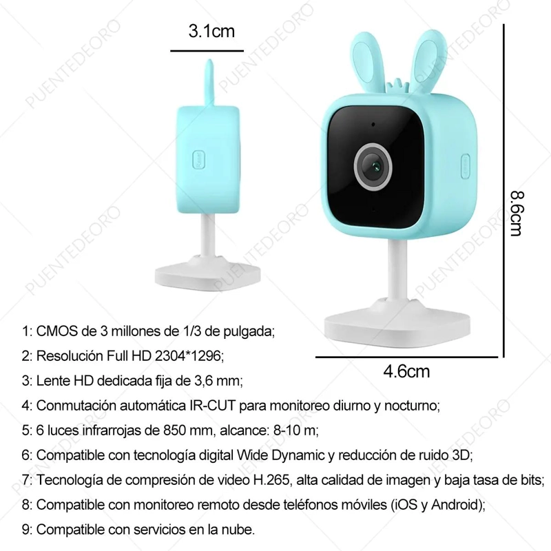 CAMARA DE MONITOREO WIFI CON VISION NOCTURNA Y AUDIO BIDIRECCIONAL - 5