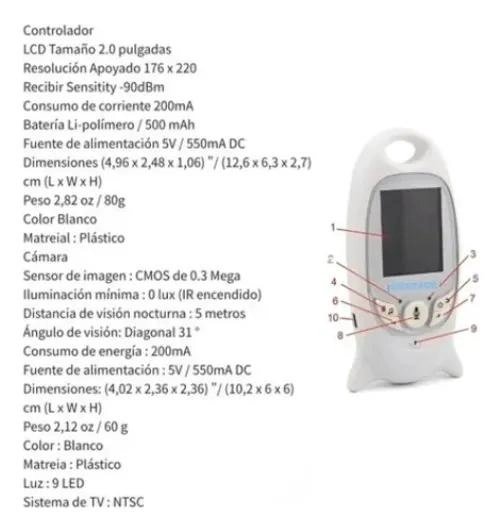 CAMARA DE VIGILANCIA PARA BEBE S CON VISION NOCTURNA Y WI-FI - 8