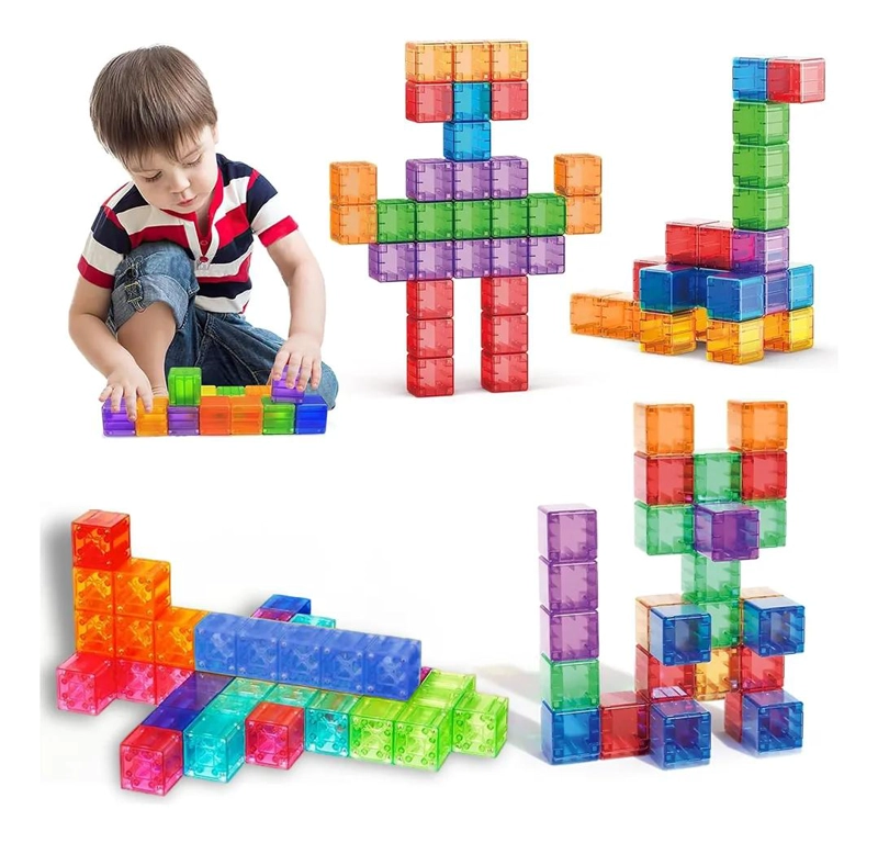 JUEGO DE BLOQUES MAGNE TICOS SENSORIALES DE 80 PIEZAS - 1
