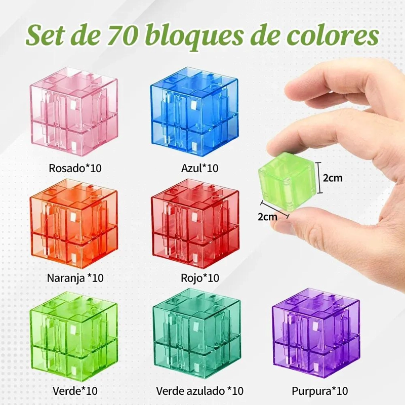 JUEGO DE BLOQUES MAGNE TICOS SENSORIALES DE 80 PIEZAS - 2
