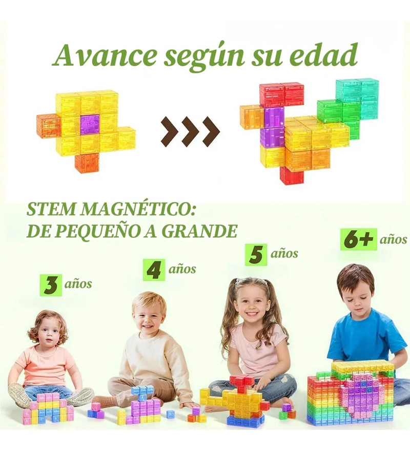 JUEGO DE BLOQUES MAGNE TICOS SENSORIALES DE 80 PIEZAS - 6