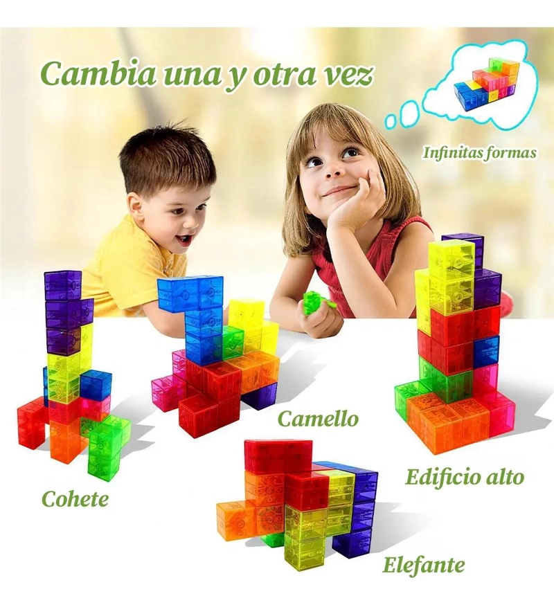 JUEGO DE BLOQUES MAGNE TICOS SENSORIALES DE 80 PIEZAS - 9