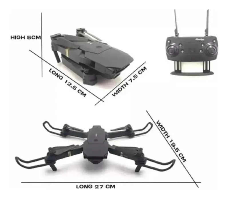 DRON AE REO PLEGABLE CON CAMARA DUAL 4K Y CONTROL REMOTO - 4