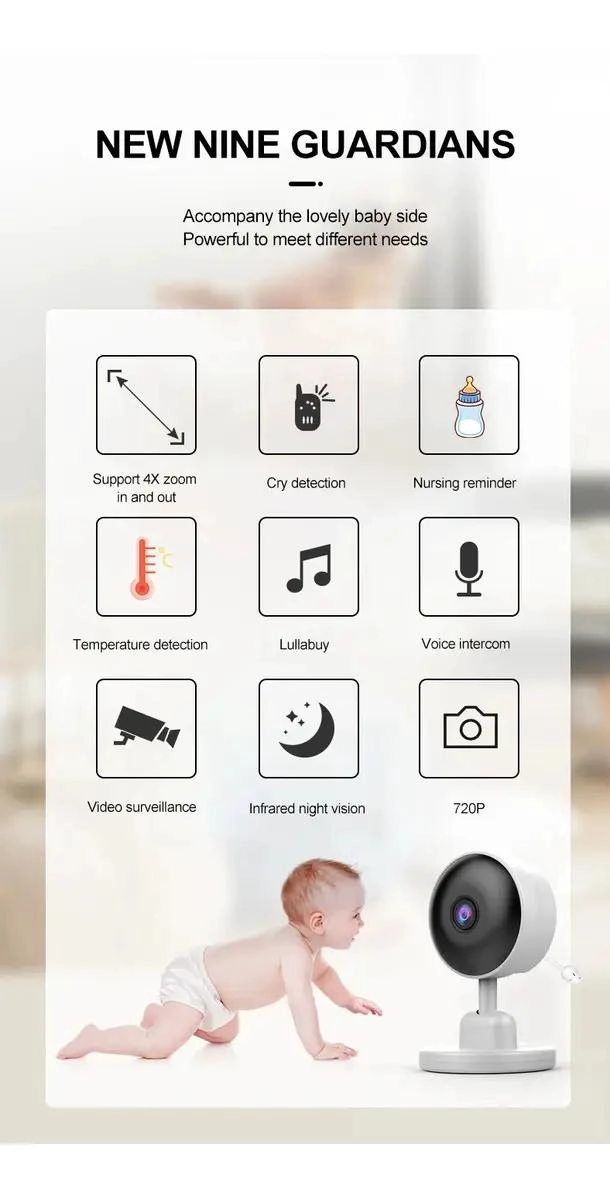CAMARA DE MONITOREO PARA BEBE S CON PANTALLA LCD DE 2,8 PULGADAS - 8
