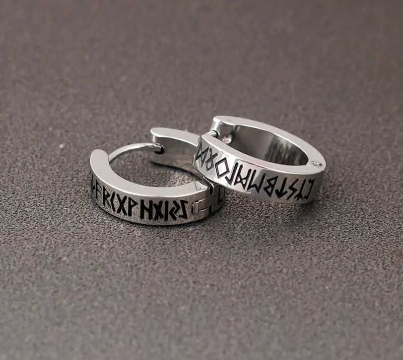 PENDIENTES DE ARO PARA HOMBRE EN ACERO TITANIO - 6