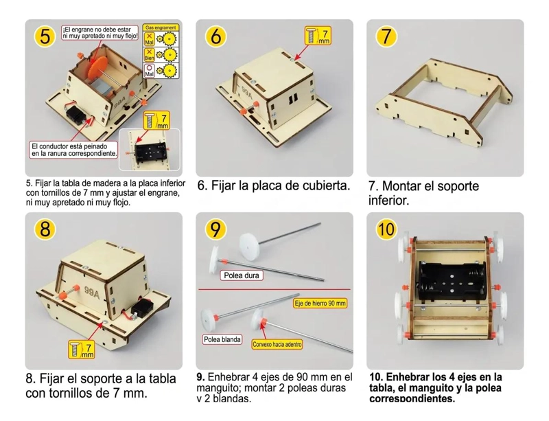 TANQUE ELE CTRICO DE MADERA PARA ARMAR Y APRENDER STEM - 2