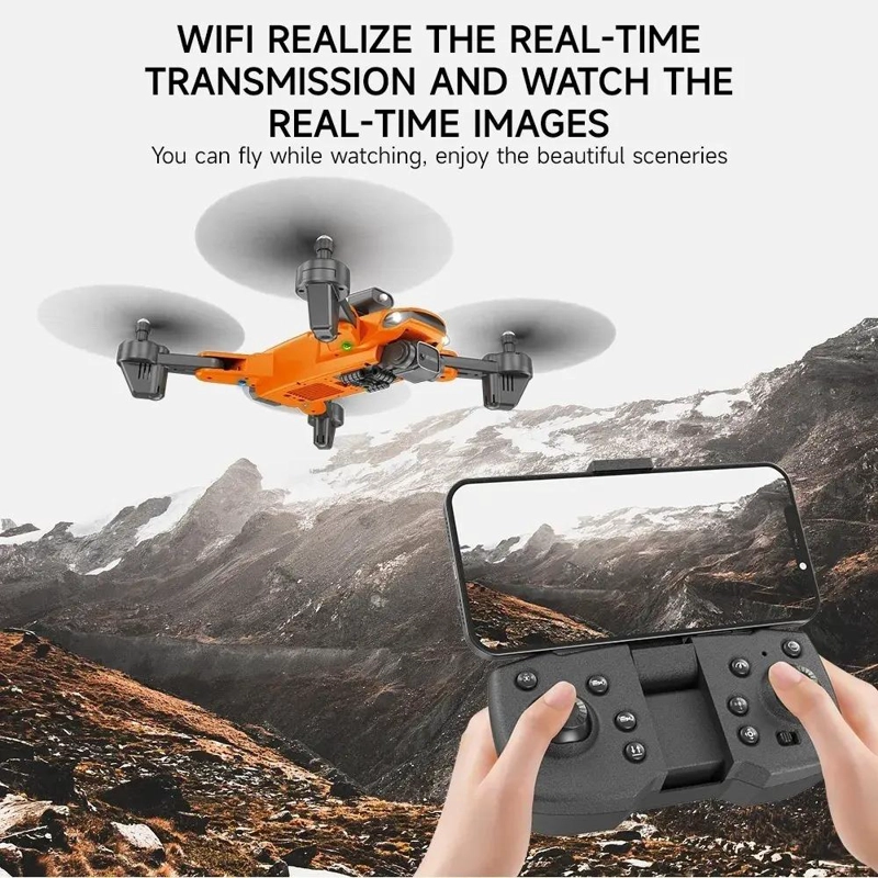 MINI DRONE PLEGABLE CON DOBLE CAMARA 4K Y 6K HD - 4