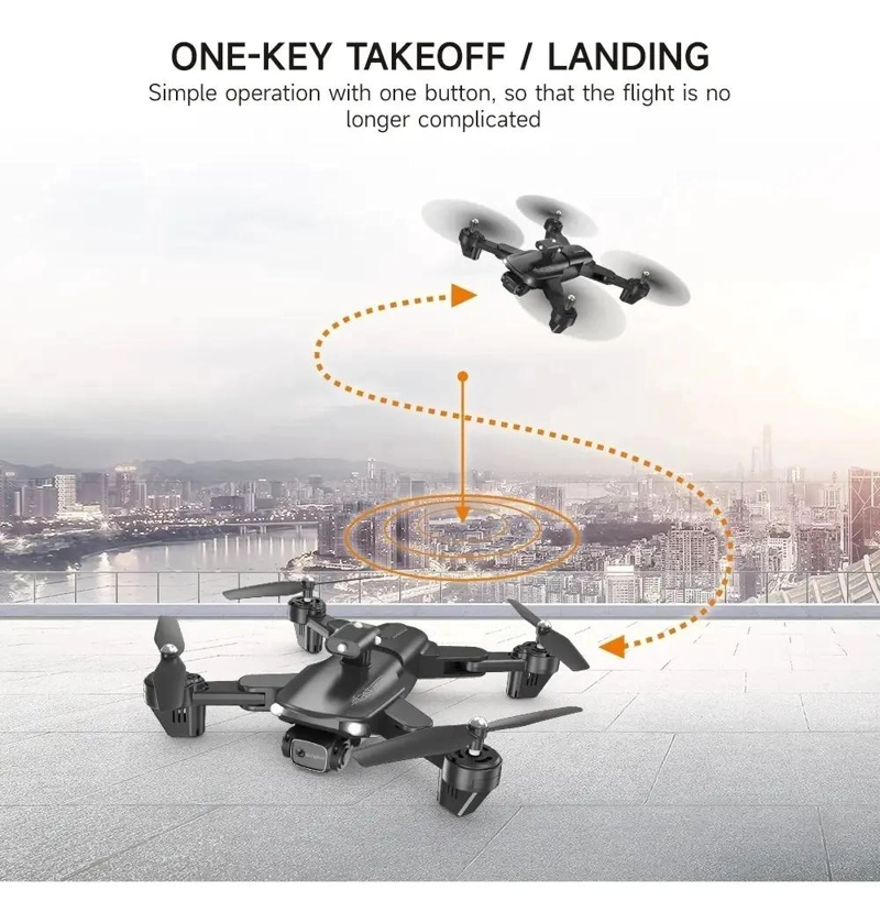 MINI DRONE PLEGABLE CON DOBLE CAMARA 4K Y 6K HD - 7