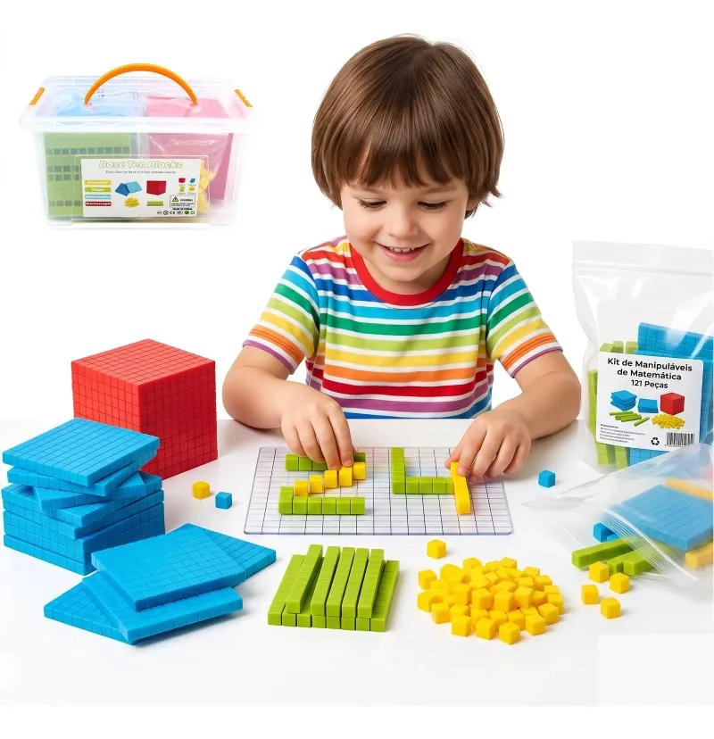 SET DE BLOQUES BASE 10 Y 1000 PARA APRENDIZAJE MATEMATICO - 1