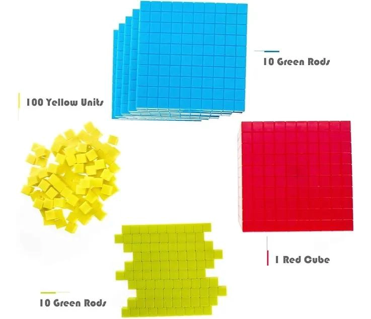 SET DE BLOQUES BASE 10 Y 1000 PARA APRENDIZAJE MATEMATICO - 4