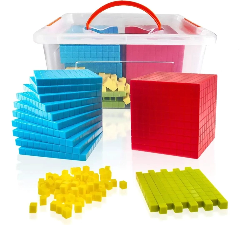 SET DE BLOQUES BASE 10 Y 1000 PARA APRENDIZAJE MATEMATICO - 7