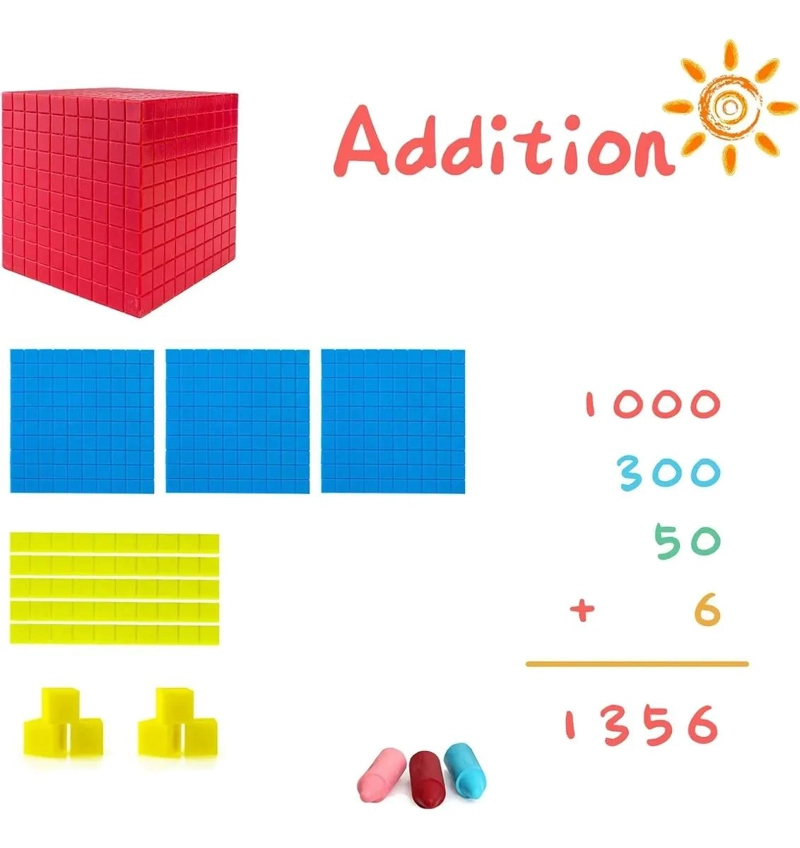 SET DE BLOQUES BASE 10 Y 1000 PARA APRENDIZAJE MATEMATICO - 8
