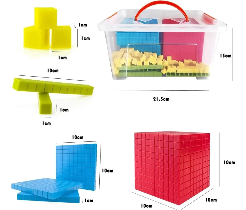 SET DE BLOQUES BASE 10 Y 1000 PARA APRENDIZAJE MATEMATICO - 9