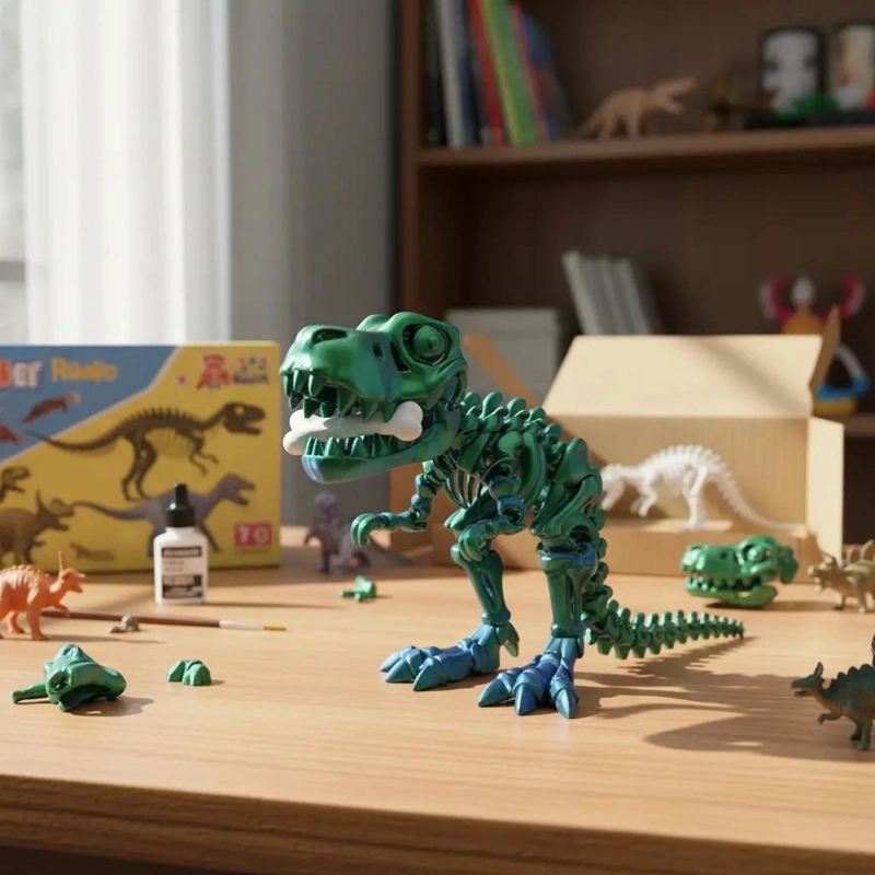 ESQUELETO ARTICULADO DE T-REX COLORIDO PARA JUGAR Y APRENDER - 1