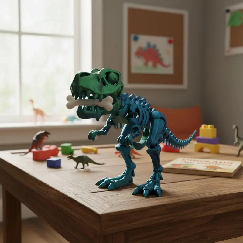 ESQUELETO ARTICULADO DE T-REX COLORIDO PARA JUGAR Y APRENDER - 5